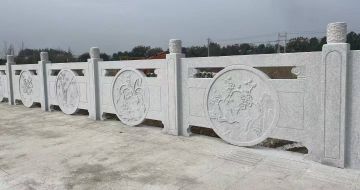 来宾芝麻白河道栏杆 石材栏杆