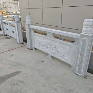 来宾芝麻白河道栏杆 石材栏杆