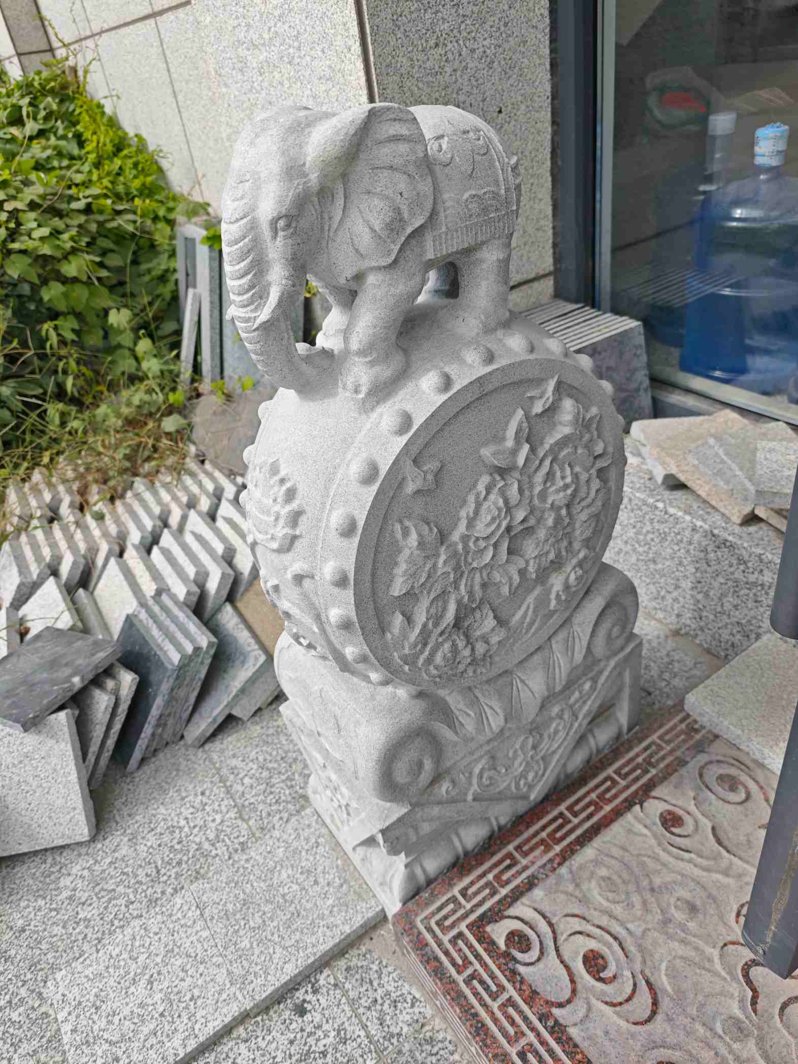 来宾芝麻白抱鼓石 庭院抱鼓石